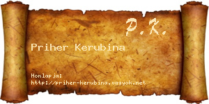 Priher Kerubina névjegykártya